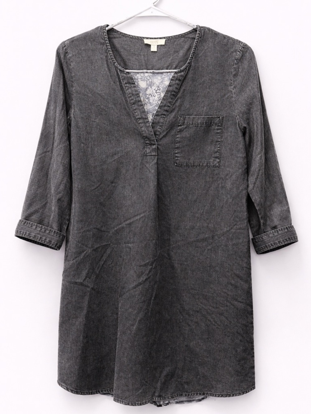 ODDY Charcoal Gray Denim Midi Dress
